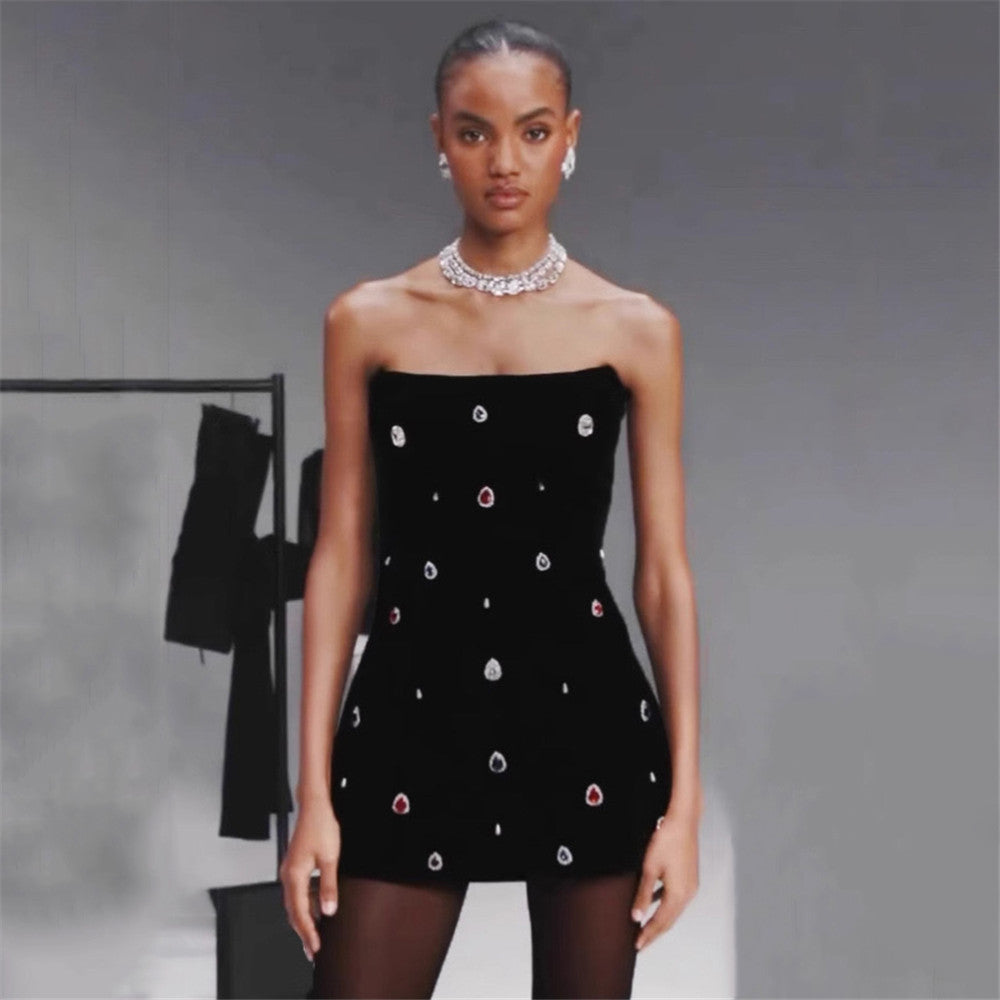 Rhinestone Tube Top Dress